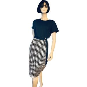 Kalijati Navy & White Geometric A-line Dress, Size L